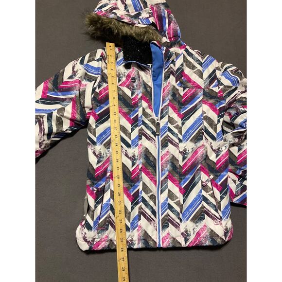 Ride Malibu Girls Youth Medium Snowboard Jacket Chevron Print - New With Tags - Picture 8 of 9